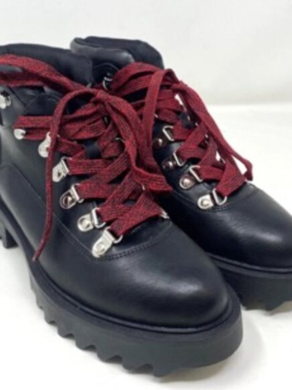 JustFab Noa Combat Women's Laceup Boots Black Size 6